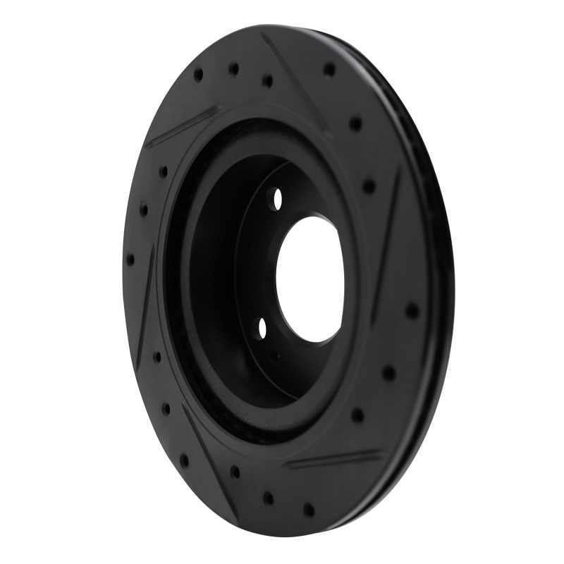 Dodge Attitude Brake Rotor (1) - Front Left - R1 Concepts - Drilled & Slotted - Black - `16-`25